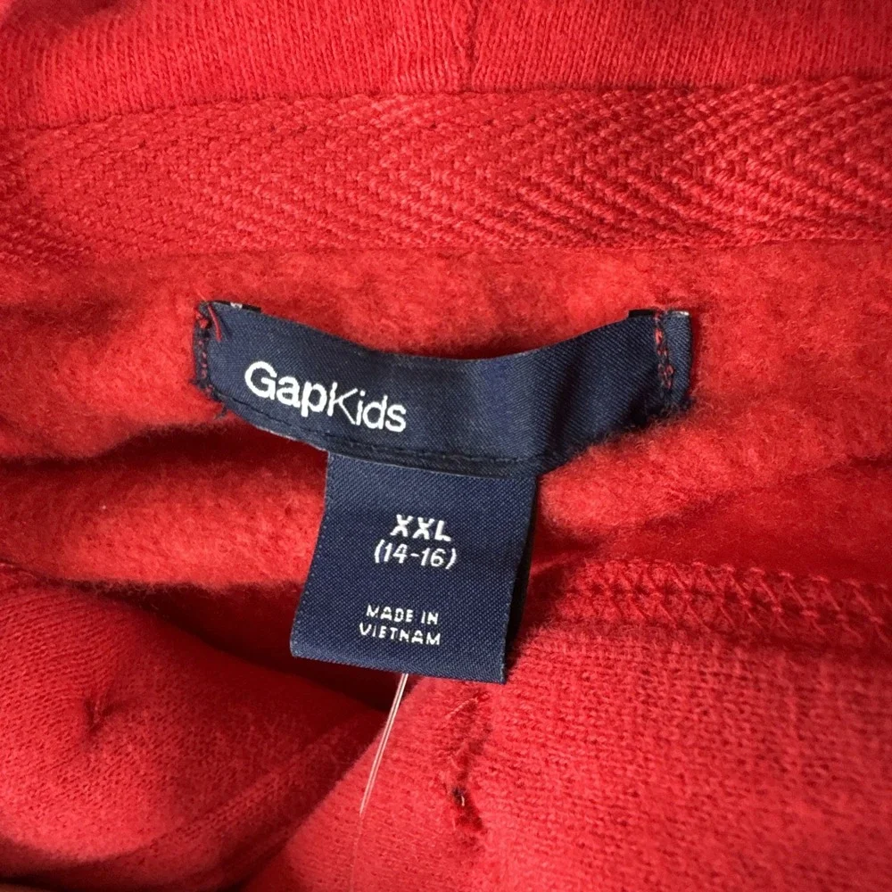 GAP Kids Hoodie Red Youth Jacket 14 16 2XL NWT Red Unisex Sweatshirt New 86 XXL